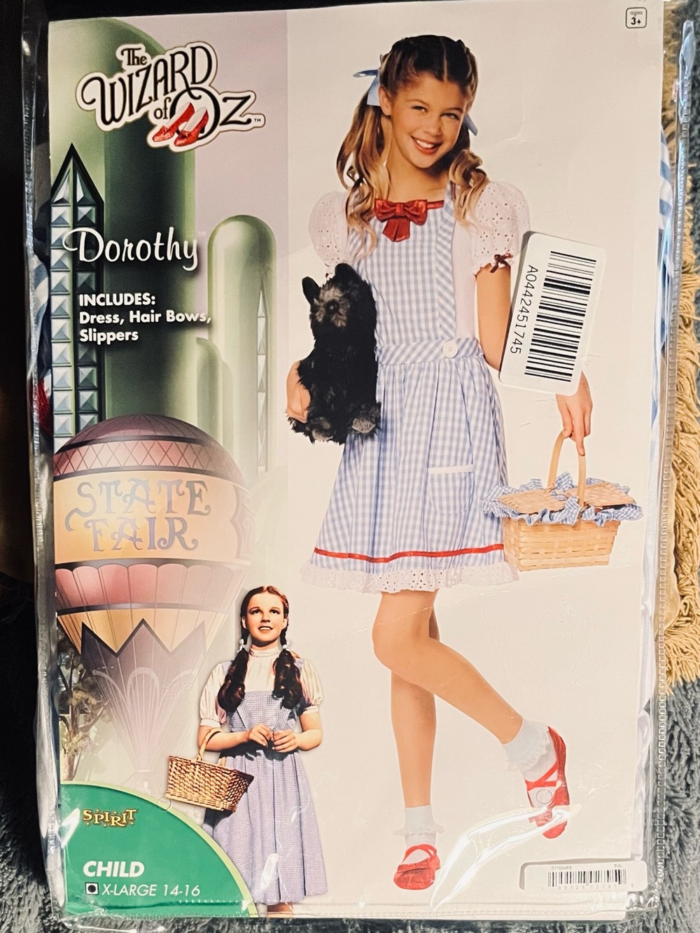 NWT Spirit Halloween Dorothy Wizard of Oz Costume Kids Child XL 14-16